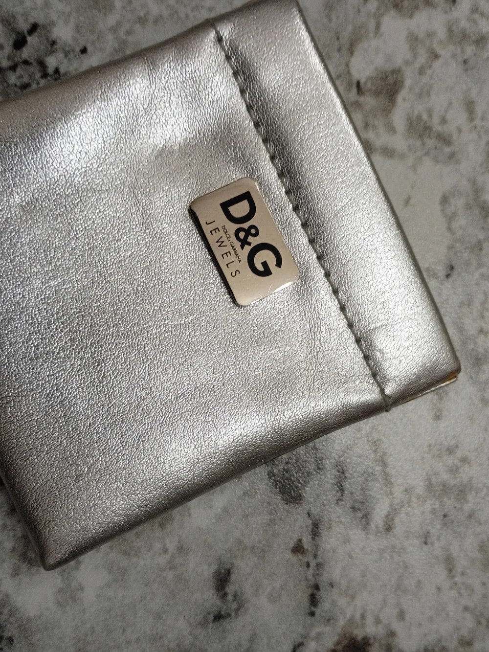 Dolce & Gabbana Metallic Silver Tiny Pouch with D&G Plaque